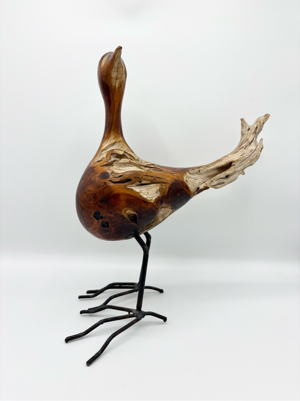 James Paul Morton JPM Hand Carved Driftwood Bird Sculptures Set of 2 Folk Art